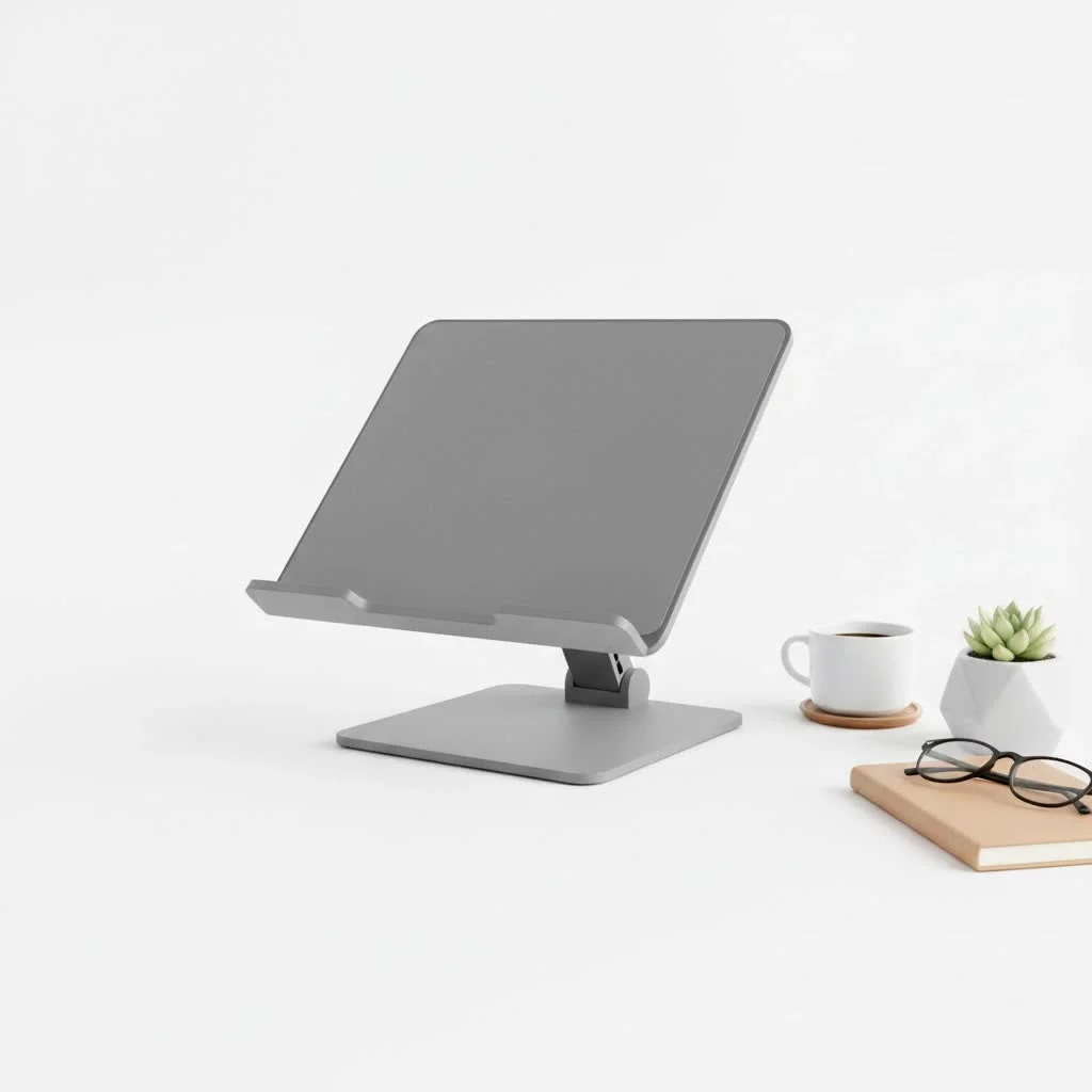 Ergonomic laptop stand and external keyboard setup